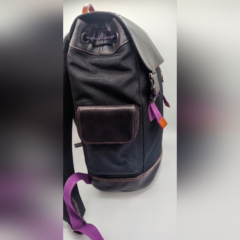 SOLD- Coach Rivington Backpack With Coach Patch-Black/Purple. EUC - Picture 3 of 10